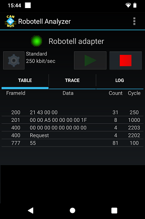 RobotellCanBusAnalyzer TableView