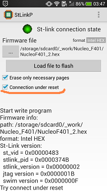 StLinkP main connection under reset